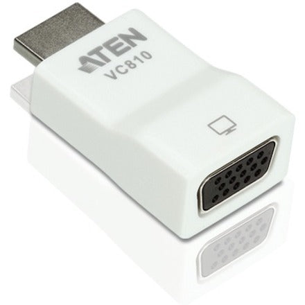 ATEN VC810 HDMI-to-VGA Converter - 1 Pack - 1 x HDMI (Type A) Digital Audio/Video Male - 1 x 15-pin HD-15 VGA Female - 1920 x 1200 Supported - White - VC810 - eCommerce Business Prime