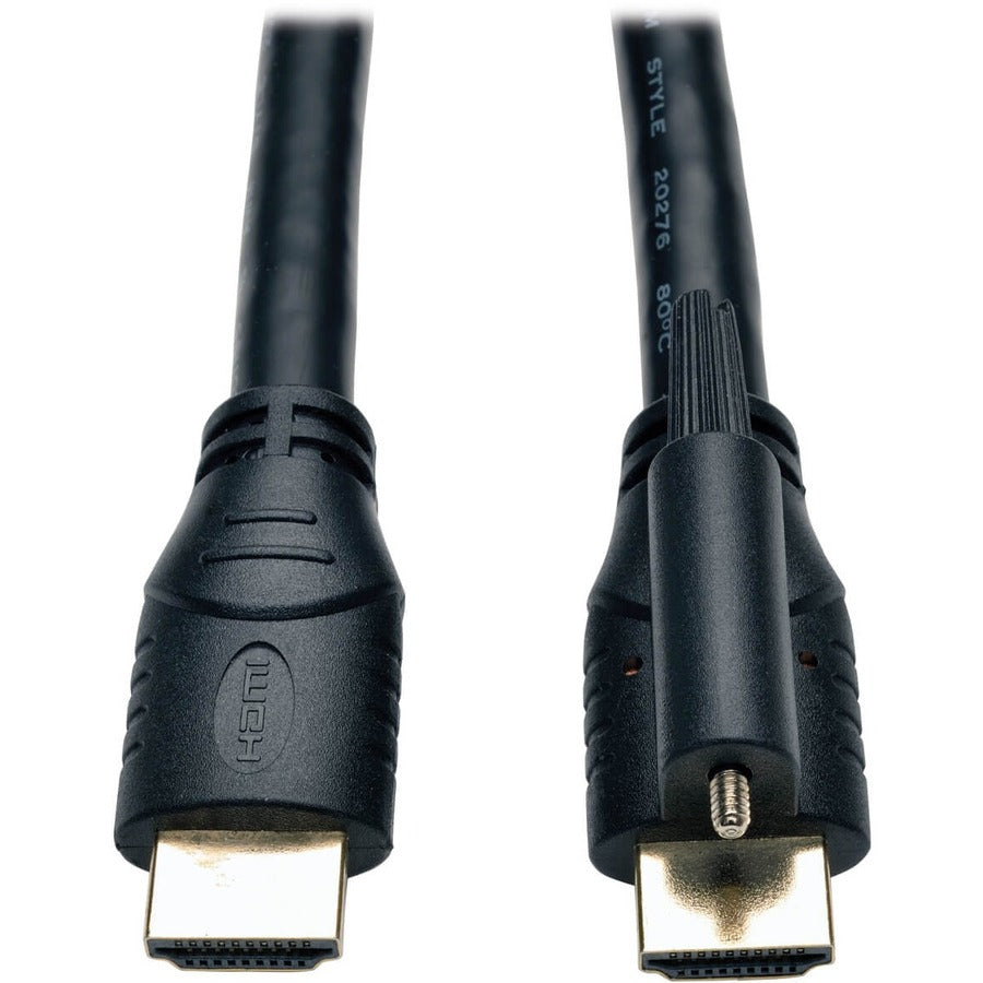 Tripp Lite 15ft High Speed HDMI Cable with Ethernet and Locking Connector Ultra HD 4K x 2K M/M 15' - HDMI for Audio/Video Device, Monitor, TV - 1.28 GB/s - 15 ft - 1 x HDMI Male Digital Audio/Video -  - P569-015-LOCK - eCommerce Business Prime