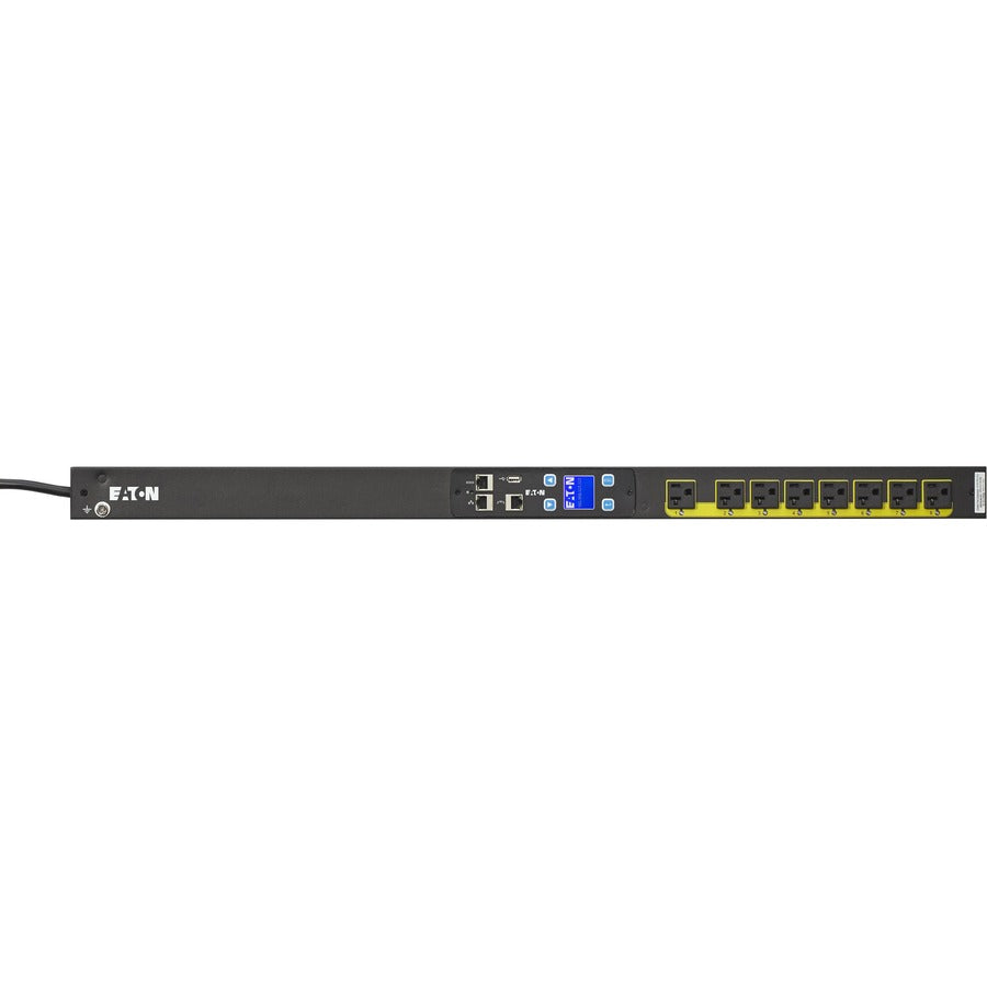 Eaton Managed Rack PDU 1.92 kW max 120V 16A 0U 8 Outlet Single-Phase PDU - Switched - NEMA 5-20P, NEMA L5-20P - 8 x NEMA 5-20R - 120 V AC - 1920 W - Network (RJ-45) - 21U - Vertical - EMA113-10 - eCommerce Business Prime