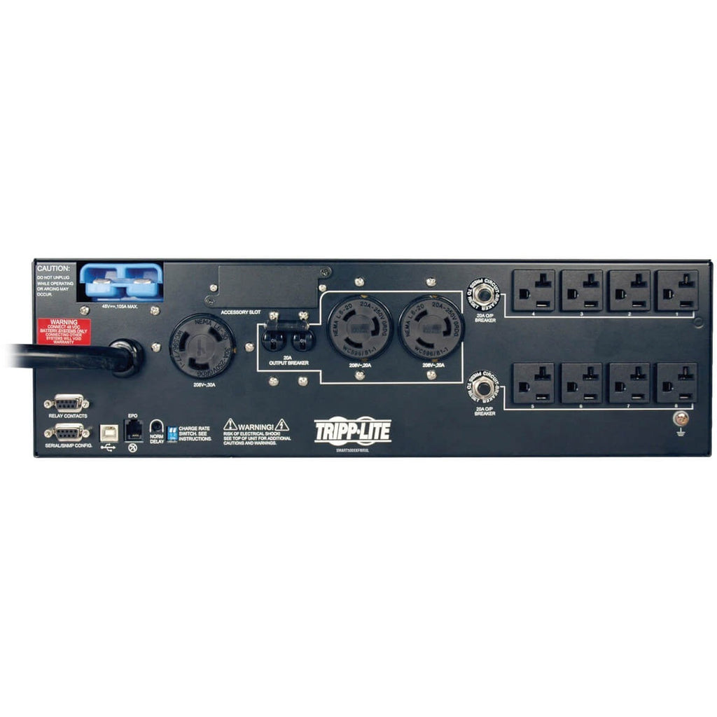 Tripp Lite UPS Smart 5000VA 3750W Rackmount AVR 120V/208V Pure Sign Wave 5kVA USB DB9 3URM - 5000VA/3750W - 8.5 Minute Full Load - 1 x NEMA L6-30R, 2 x NEMA L6-20R, 8 x NEMA 5-15/20R - SMART5000XFMRXL - eCommerce Business Prime