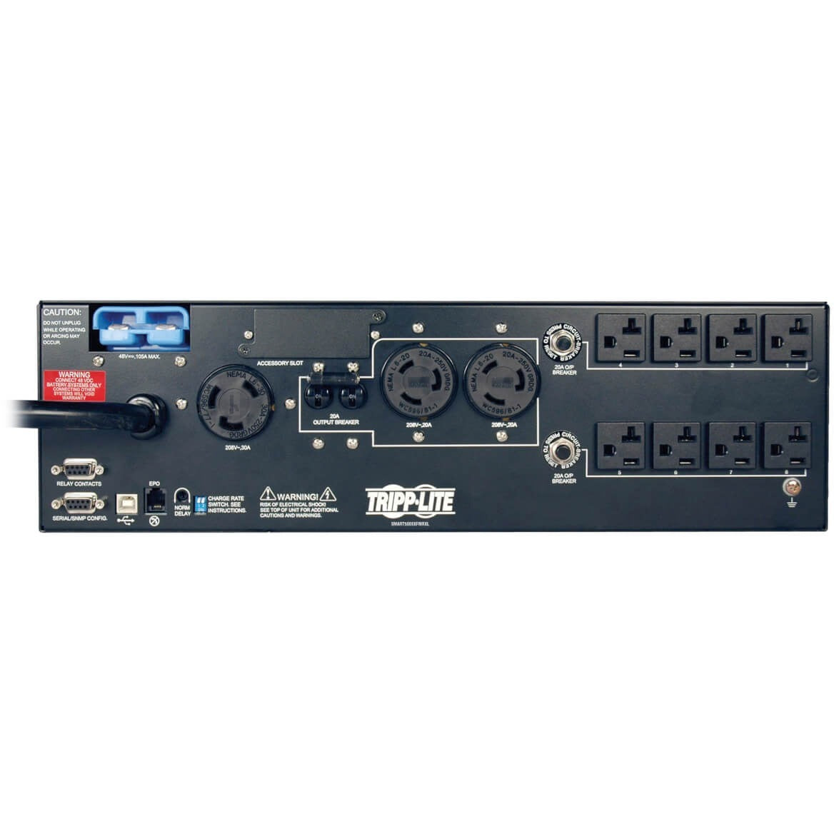 Tripp Lite UPS Smart 5000VA 3750W Rackmount AVR 120V/208V Pure Sign Wave 5kVA USB DB9 3URM - 5000VA/3750W - 8.5 Minute Full Load - 1 x NEMA L6-30R, 2 x NEMA L6-20R, 8 x NEMA 5-15/20R - SMART5000XFMRXL - eCommerce Business Prime