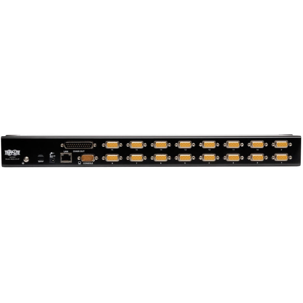Tripp Lite 16-Port Rackmount KVM Switch w/ Built in IP and On Screen Display 1U - 16 Computer(s) - 1 Local User(s) - 1 Remote User(s) - 2048 x 1536 - 1 x Network (RJ-45) - 1 x USB - Rack-mountable - 1...  - B022-U16-IP