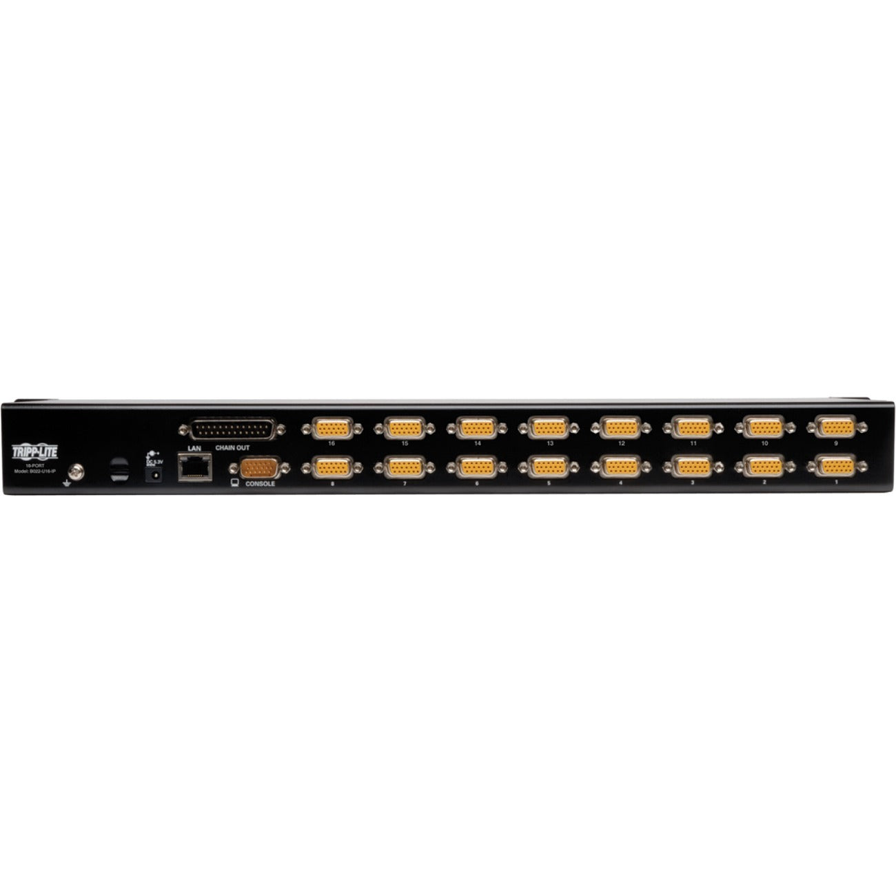 Tripp Lite 16-Port Rackmount KVM Switch w/ Built in IP and On Screen Display 1U - 16 Computer(s) - 1 Local User(s) - 1 Remote User(s) - 2048 x 1536 - 1 x Network (RJ-45) - 1 x USB - Rack-mountable - 1...  - B022-U16-IP