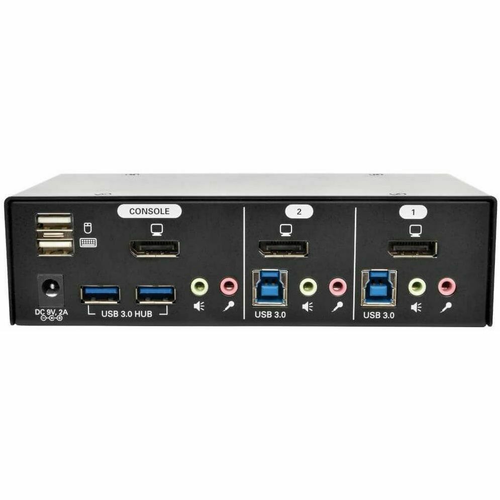 Tripp Lite 2-Port DisplayPort KVM Switch w/Audio, Cables and USB 3.0 SuperSpeed Hub - 2 Computer(s) - 1 Local User(s) - 2560 x 1600 - 6 x USB - 3 x DisplayPort - B004-DPUA2-K - eCommerce Business Prime