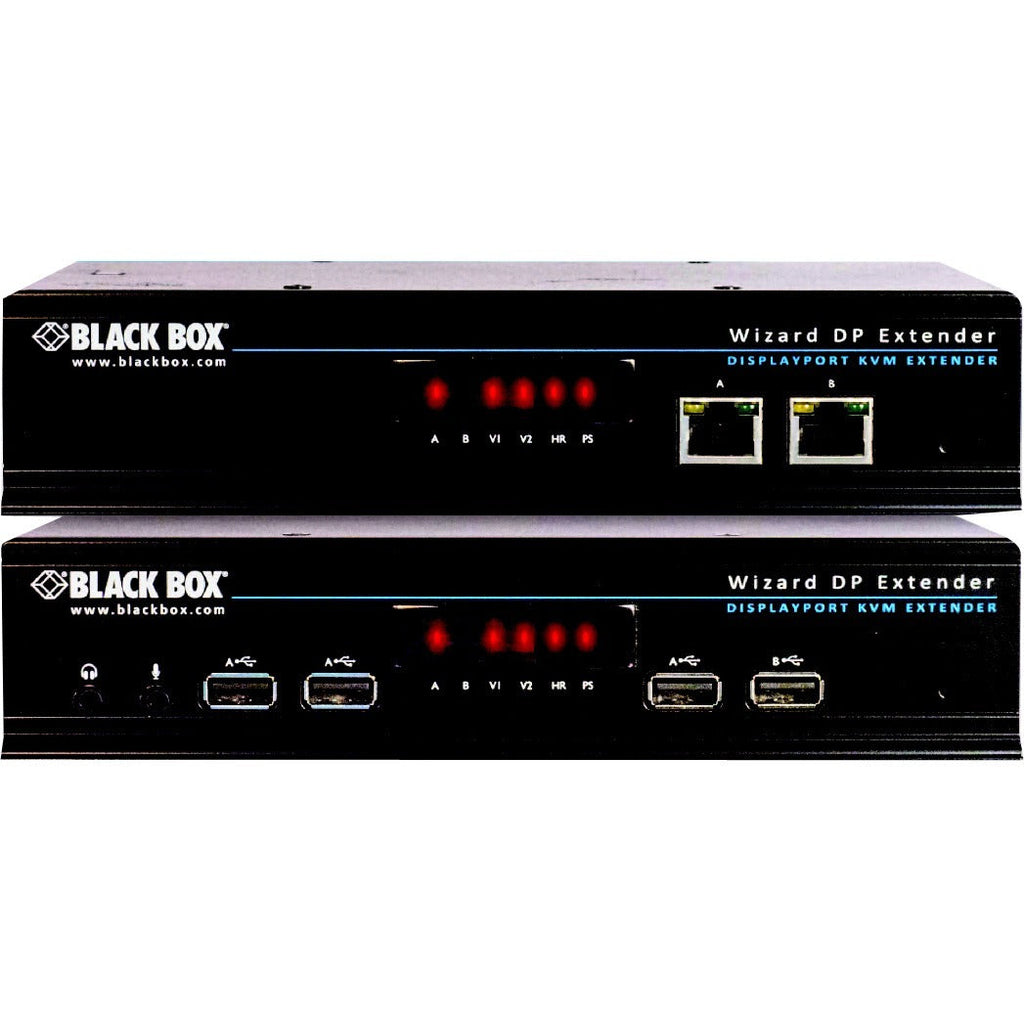 Black Box Dual-Head DisplayPort KVM Extender over CATx - 1 Computer(s) - 1 Remote User(s) - 492 ft Range - 4K - 4096 x 2160 Maximum Video Resolution - 6 x Network (RJ-45) - 6 x USB - DisplayPort - 120 - ACU5800A - eCommerce Business Prime