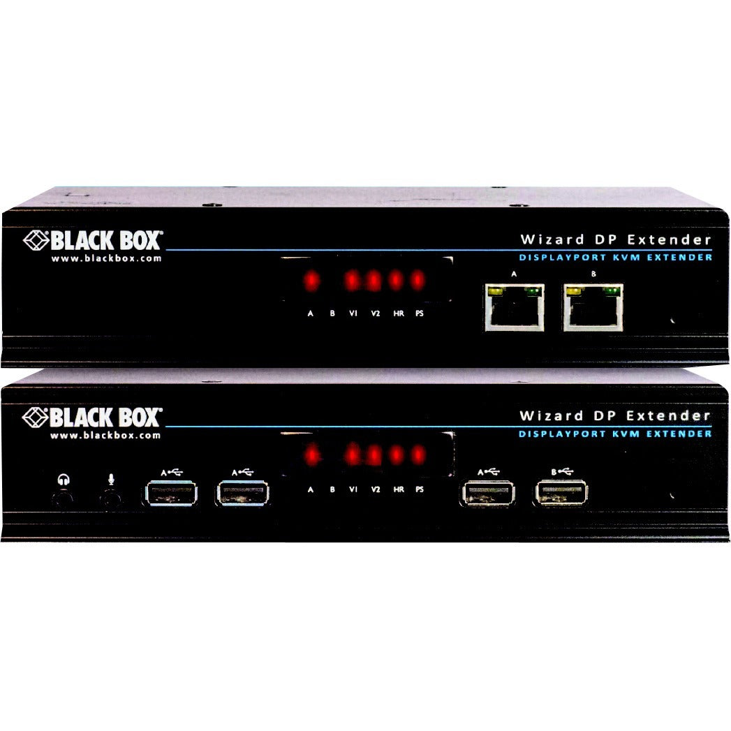 Black Box Dual-Head DisplayPort KVM Extender over CATx - 1 Computer(s) - 1 Remote User(s) - 492 ft Range - 4K - 4096 x 2160 Maximum Video Resolution - 6 x Network (RJ-45) - 6 x USB - DisplayPort - 120 - ACU5800A - eCommerce Business Prime