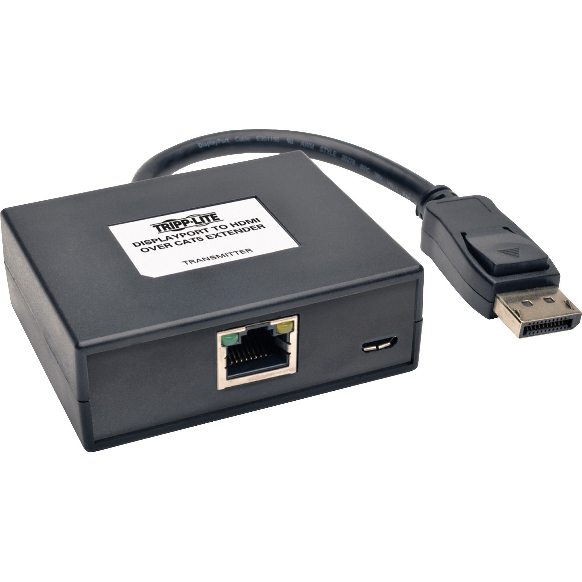 Tripp Lite Display Port to HDMI Over Cat5/6 Video Extender Transmittor & Receiver - 1 Input Device - 1 Output Device - 150 ft Range - 2 x Network (RJ-45) - 2 x USB - 1 x HDMI Out - DisplayPort - Full  - B150-1A1-HDMI - eCommerce Business Prime
