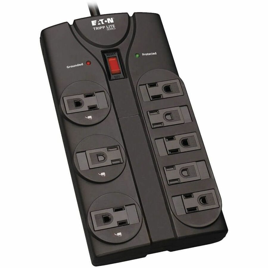 Tripp Lite Surge Protector Power Strip 8 Outlet 8 ft Cord Black 1440 J - 8 x NEMA 5-15R - 1800 VA - 1440 J - 120 V AC Input - TLP808B - eCommerce Business Prime