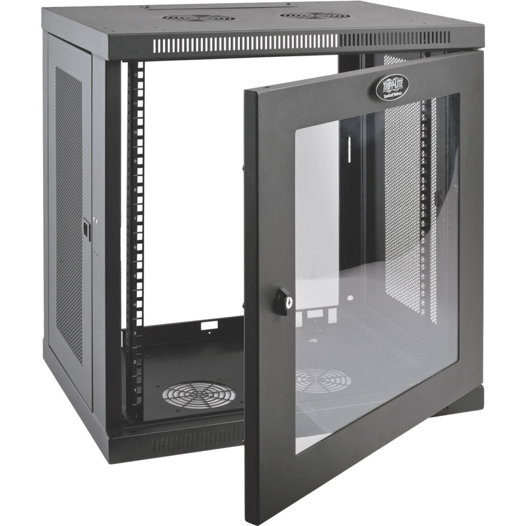 Tripp Lite 12U Wall Mount Rack Enclosure Server Cabinet w/ Glass Front Door - For Server - 12U Rack Height x 19" Rack Width x 16.50" Rack Depth - Wall Mountable - Black Powder Coat - Steel - 200 lb Ma - SRW12UG - eCommerce Business Prime