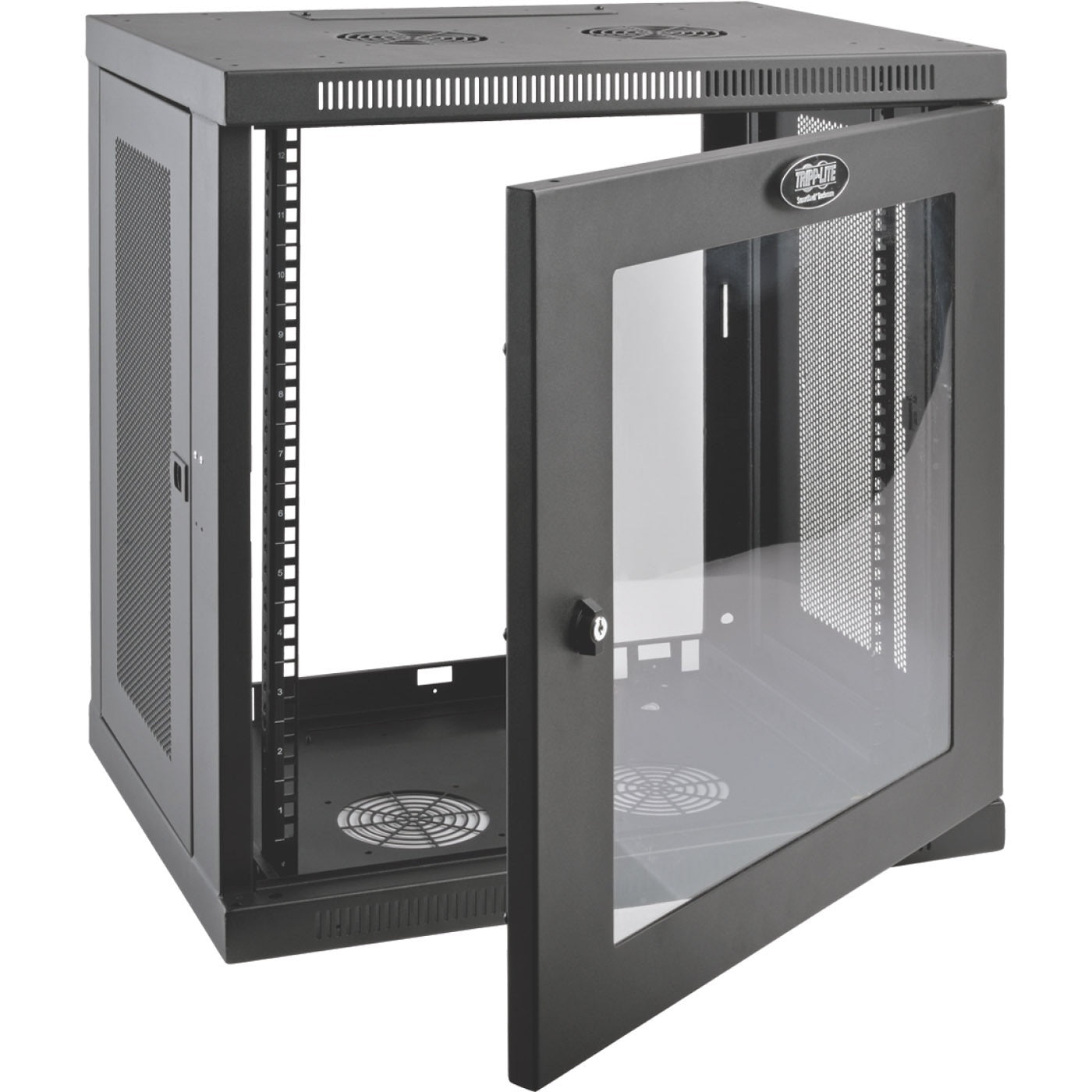 Tripp Lite 12U Wall Mount Rack Enclosure Server Cabinet w/ Glass Front Door - For Server - 12U Rack Height x 19" Rack Width x 16.50" Rack Depth - Wall Mountable - Black Powder Coat - Steel - 200 lb Ma - SRW12UG - eCommerce Business Prime