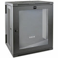 Tripp Lite 15U Wall Mount Rack Enclosure Server Cabinet w Hinged Acrylic Window - For LAN Switch, Patch Panel - 15U Rack Height x 19" Rack Width x 10.42" Rack Depth - Wall Mountable - Black Powder Coa - SRW15USG - eCommerce Business Prime