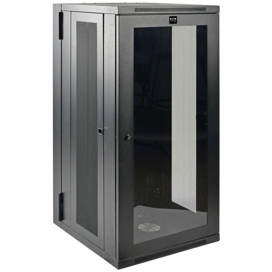 Tripp Lite 26U Wall Mount Rack Enclosure Server Cabinet w Hinged Acrylic Window - For LAN Switch, Patch Panel - 26U Rack Height x 19" Rack Width x 11.42" Rack Depth - Wall Mountable - Black Powder Coa - SRW26USG - eCommerce Business Prime