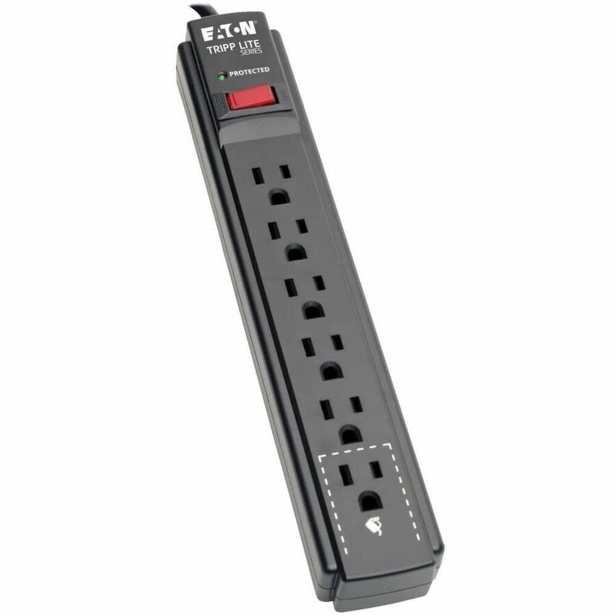 Tripp Lite Surge Protector Power Strip 6 Outlet 15 ft Cord Black 790 J - 6 x NEMA 5-15R - 1875 VA - 790 J - 120 V AC Input - TLP615B - eCommerce Business Prime