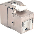 Tripp Lite Shielded Cat6a Keystone Jack with Dust Shutter, 180-Degree , Toolless - Silver - 1 x RJ-45 Female - cat6a STP - 110 punchdown IDC TAA - N238-001-SH-TFA - eCommerce Business Prime