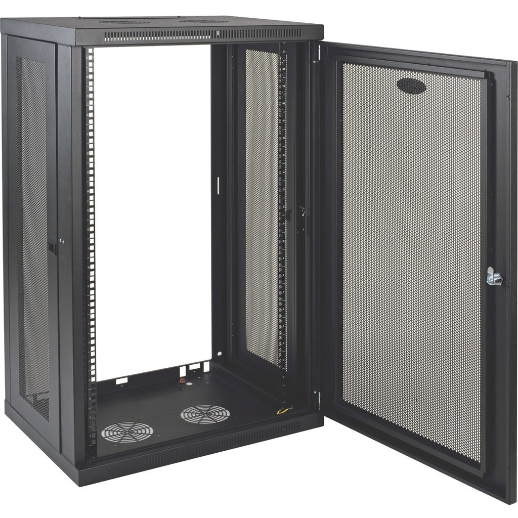 Tripp Lite 21U Wall Mount Rack Enclosure Server Cabinet w/ Door and Side Panels - 21U Rack Height x 19" Rack Width x 16.50" Rack Depth - Wall Mountable - Black - 200 lb Maximum Weight Capacity - 200 l - SRW21U - eCommerce Business Prime