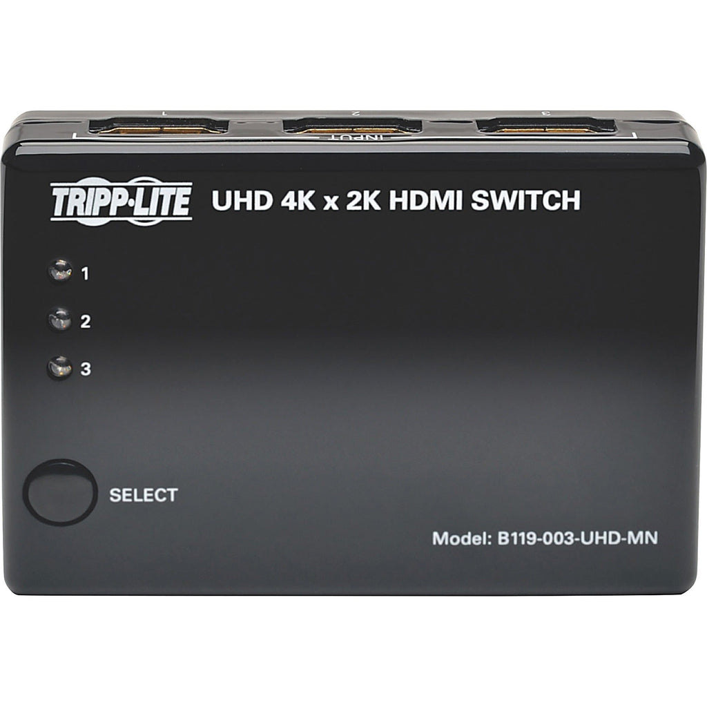 Tripp Lite 3 Port HDMI Mini Switch for Video and Audio 4K x 2K UHD 30 Hz - 3840 × 2160 - 4K - 3 x 1 - 1 x HDMI Out - B119-003-UHD-MN - eCommerce Business Prime