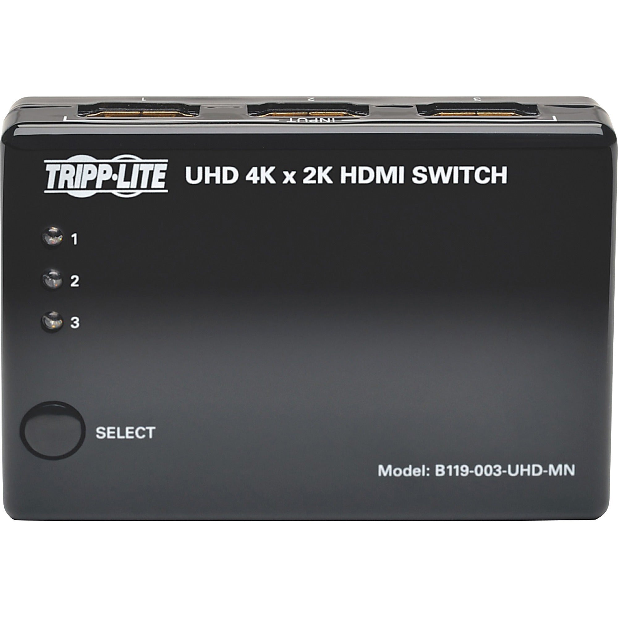 Tripp Lite 3 Port HDMI Mini Switch for Video and Audio 4K x 2K UHD 30 Hz - 3840 × 2160 - 4K - 3 x 1 - 1 x HDMI Out - B119-003-UHD-MN - eCommerce Business Prime