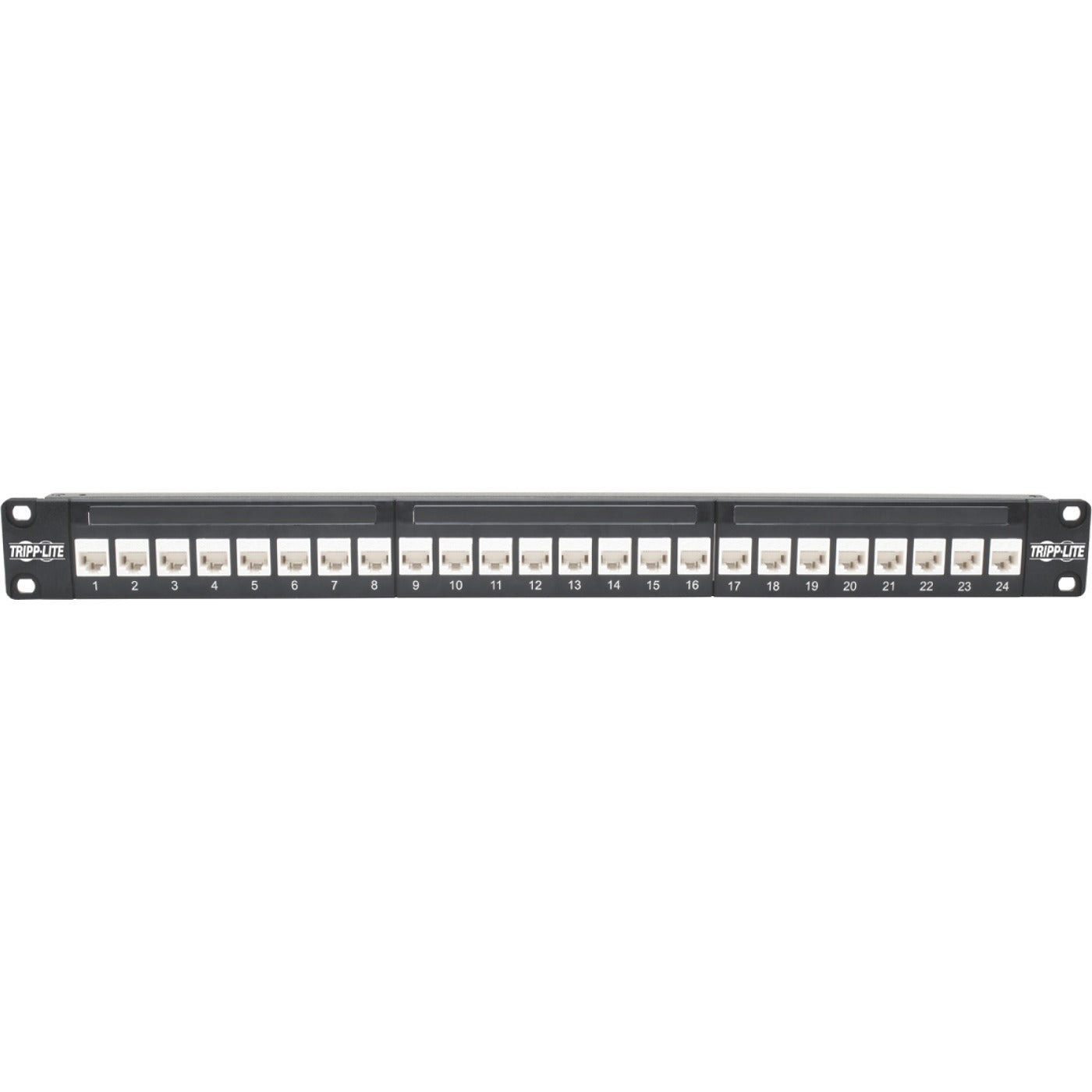 Tripp Lite 24-Port Cat6a Patch Panel Feedthrough Rackmount RJ45 Ethernet 1U - 24 Port(s) - 24 x RJ-45 - 1U High - Rack-mountable - N254-024-6A - eCommerce Business Prime