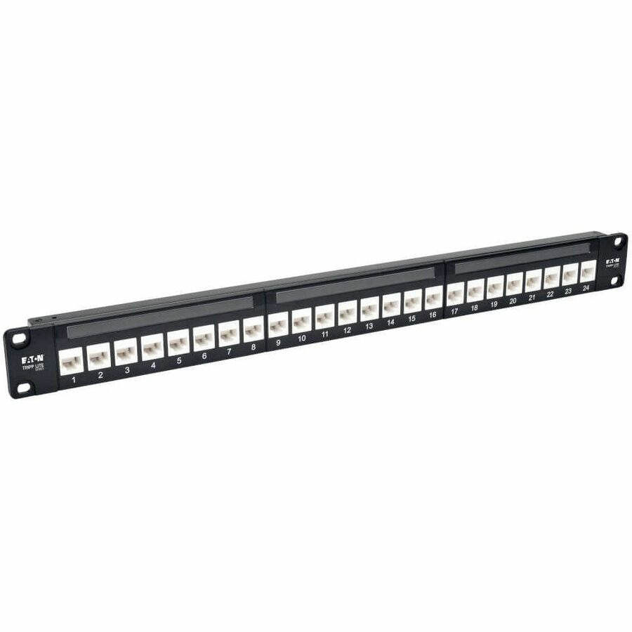 Tripp Lite 24-Port Cat6a Patch Panel Feedthrough Rackmount RJ45 Ethernet 1U - 24 Port(s) - 24 x RJ-45 - 1U High - Rack-mountable - N254-024-6A - eCommerce Business Prime