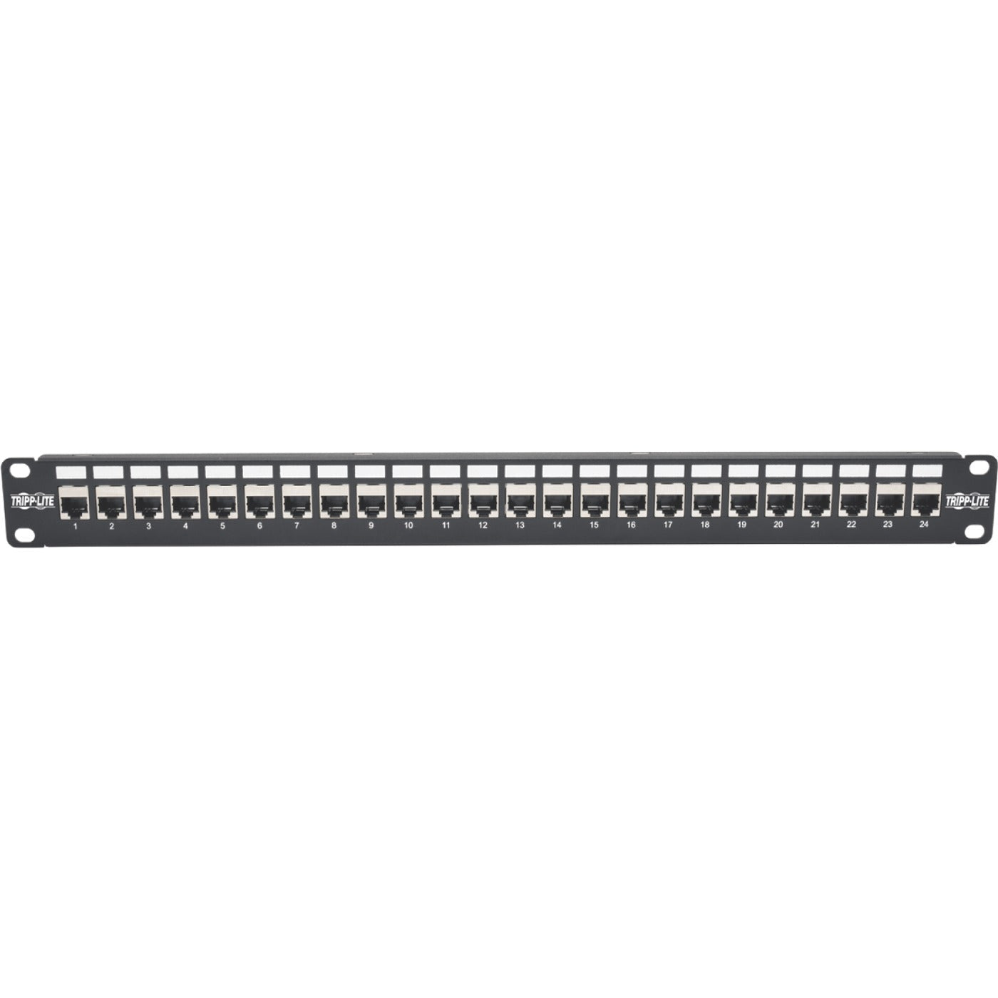Tripp Lite 24-Port Cat6a Patch Panel Shielded Feedthrough Rackmount RJ45 1U - 24 Port(s) - 24 x RJ-45 - 1U High - Rack-mountable - N254-024-SH-6A - eCommerce Business Prime