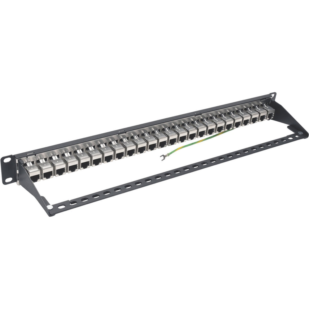 Tripp Lite 24-Port Cat6a Patch Panel Shielded Feedthrough Rackmount RJ45 1U - 24 Port(s) - 24 x RJ-45 - 1U High - Rack-mountable - N254-024-SH-6A - eCommerce Business Prime