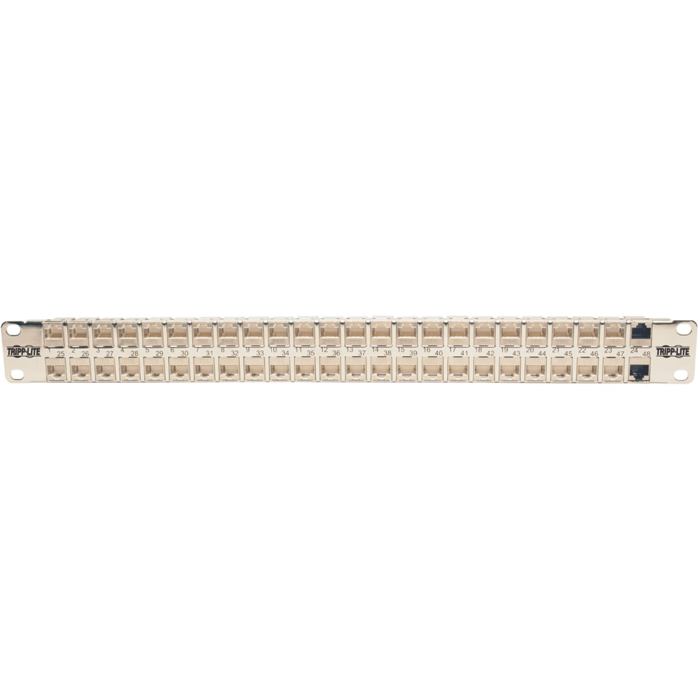 Tripp Lite 48-Port Cat6a Patch Panel Rackmount Shielded Feedthrough RJ45 1U - 48 Port(s) - 48 x RJ-45 - 1U High - Rack-mountable - N254-048-SH-6A - eCommerce Business Prime
