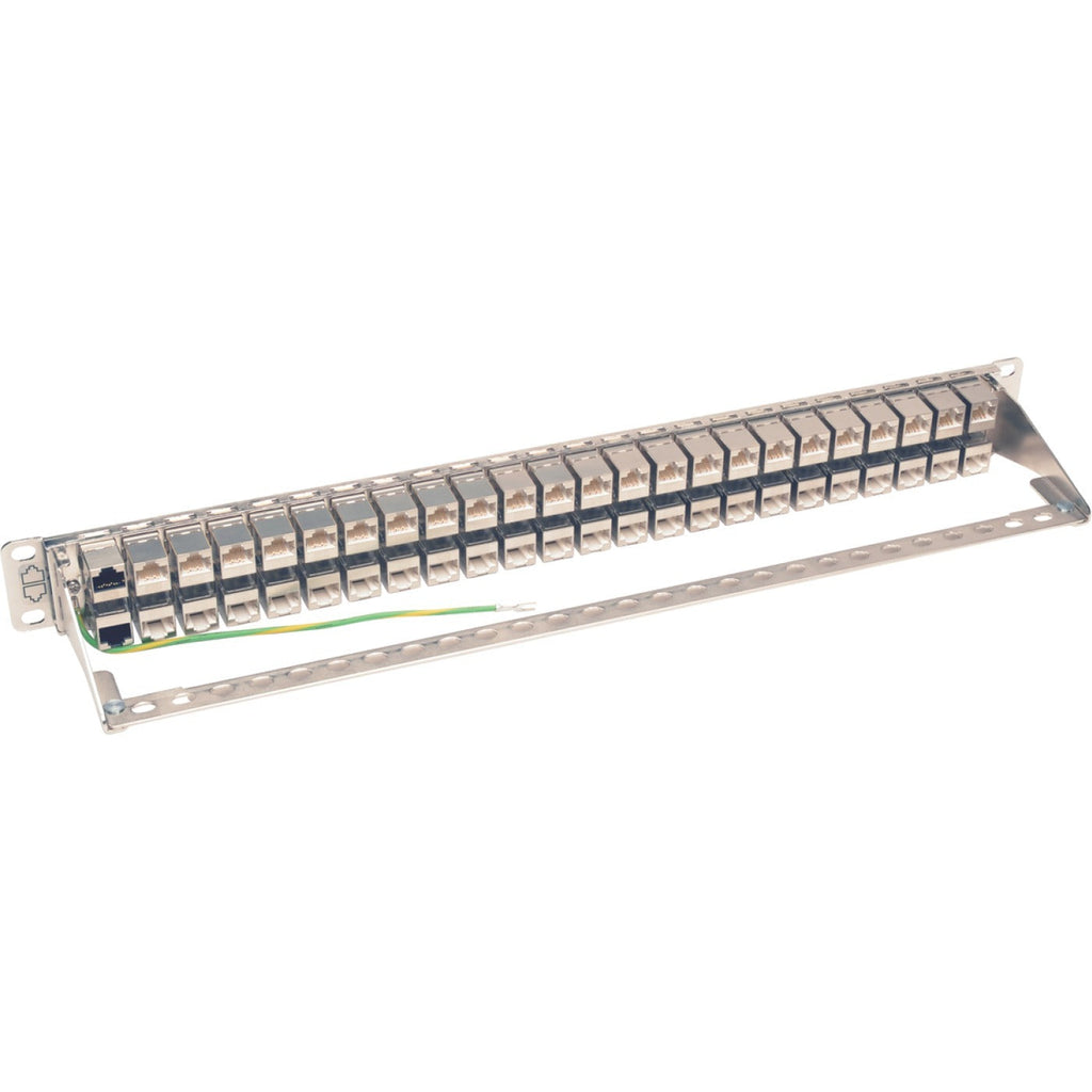Tripp Lite 48-Port Cat6a Patch Panel Rackmount Shielded Feedthrough RJ45 1U - 48 Port(s) - 48 x RJ-45 - 1U High - Rack-mountable - N254-048-SH-6A - eCommerce Business Prime