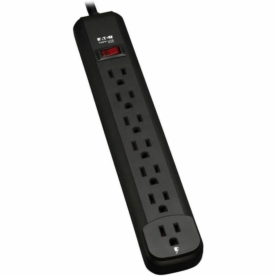 Tripp Lite Power Strip 7-Outlet 5-15R AC 25ft Cord 5-15P Black Housing 120V - NEMA 5-15P - 7 x NEMA 5-15R - 25 ft Cord - 120 V AC Voltage - 1800 W - External - PS725B - eCommerce Business Prime