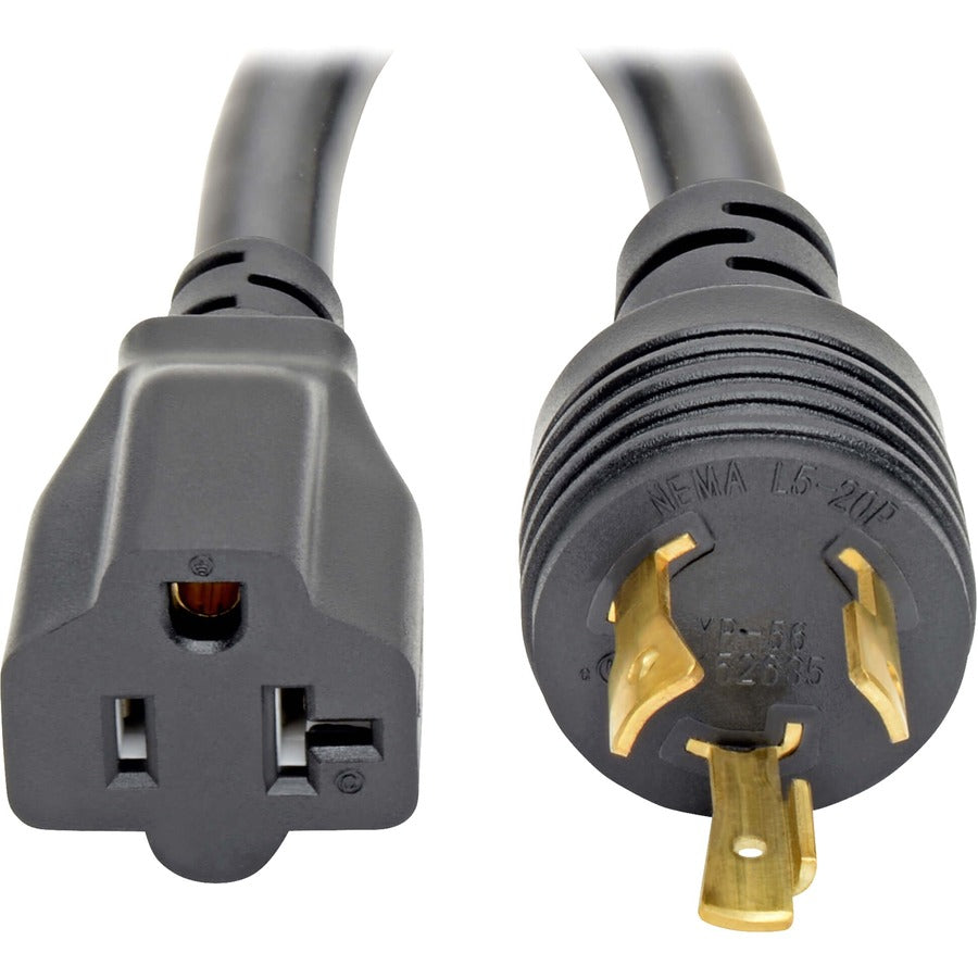 Tripp Lite 6in Power Cord Adapter Cable L5-20P to 5-15/20R with Locking Connectors Heavy Duty 20A 12AWG 6" - 120 V AC Voltage Rating - 20 A Current Rating - Black - P046-06N-T - eCommerce Business Prime