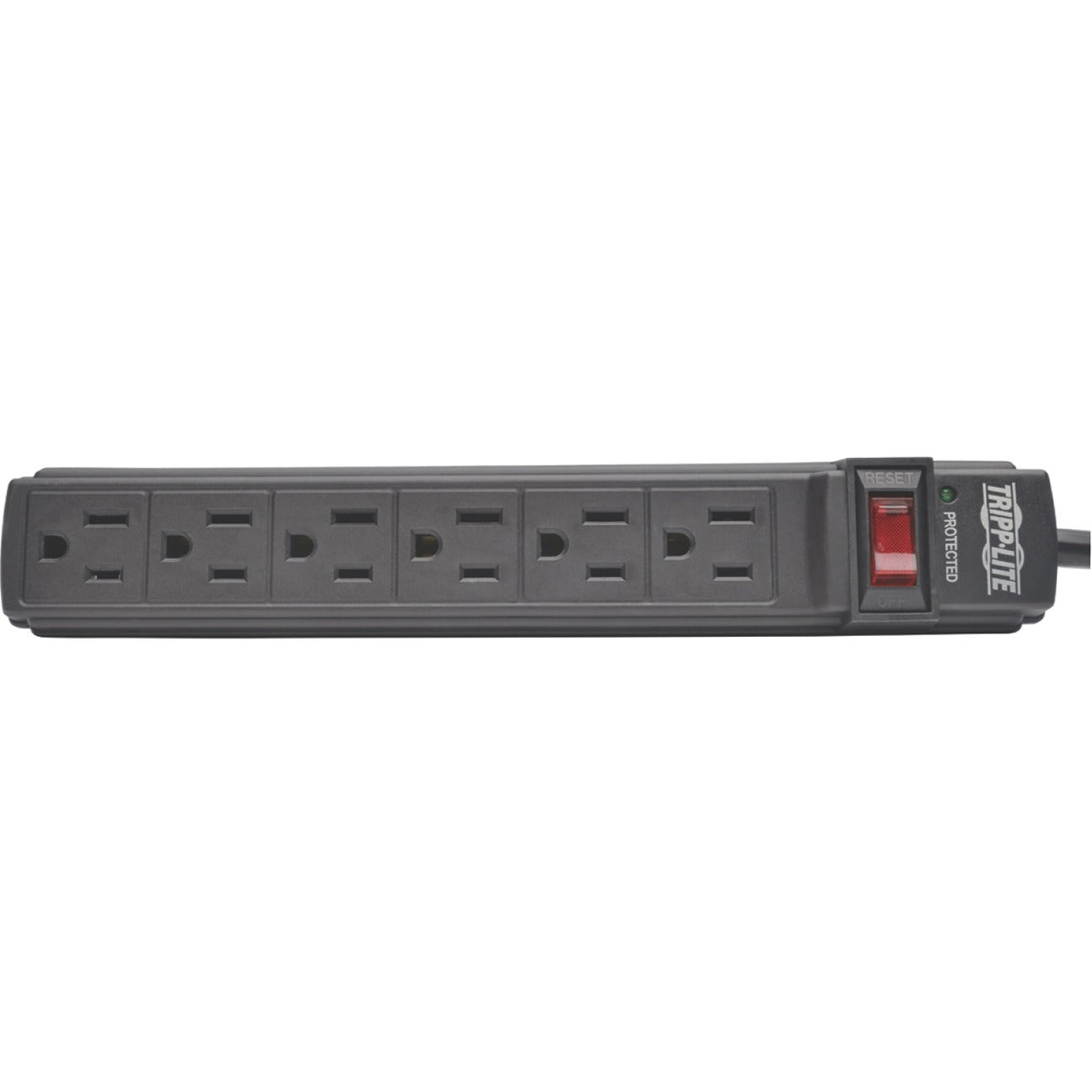 Tripp Lite Power Strip 6-Outlet 5-15R AC 6ft Cord 5-15P Black Housing 120V - NEMA 5-15P - 6 x NEMA 5-15R - 6 ft Cord - 15 A Current - 120 V AC Voltage - 1875 W - Wall-mountable/Desk-mountable - Black - PS66B - eCommerce Business Prime