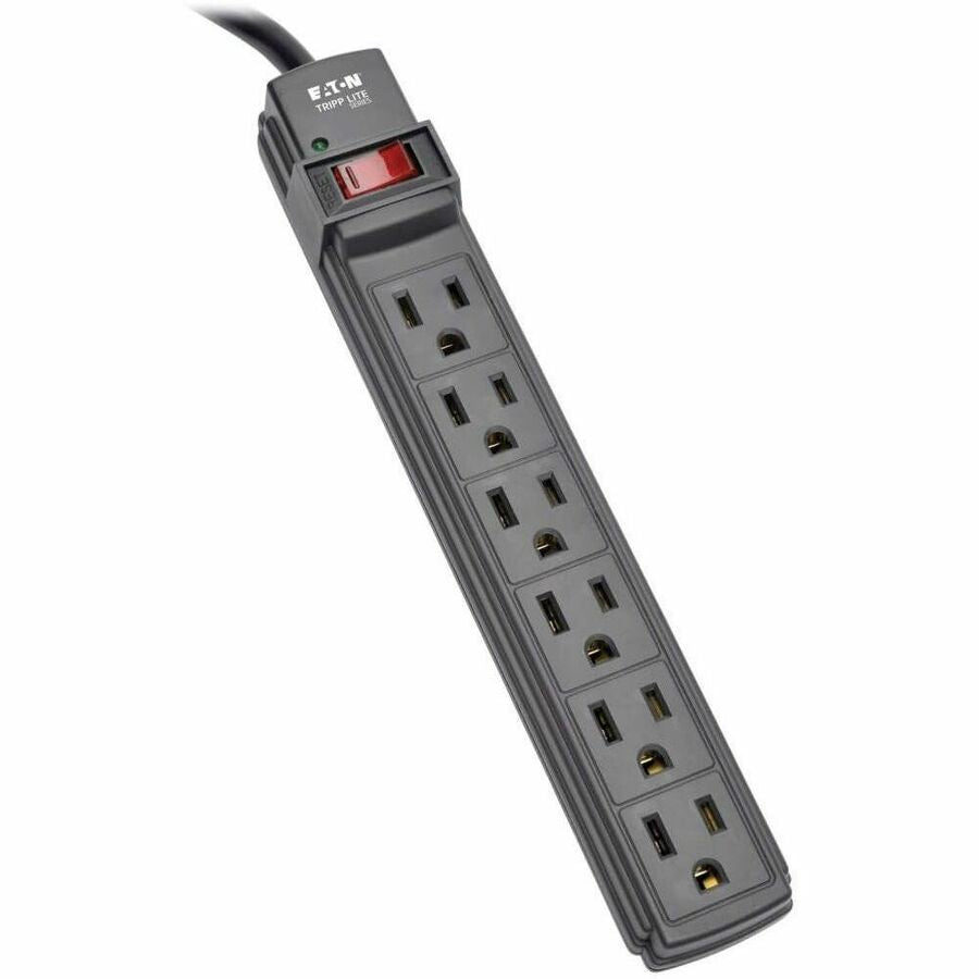 Tripp Lite Power Strip 6-Outlet 5-15R AC 6ft Cord 5-15P Black Housing 120V - NEMA 5-15P - 6 x NEMA 5-15R - 6 ft Cord - 15 A Current - 120 V AC Voltage - 1875 W - Wall-mountable/Desk-mountable - Black - PS66B - eCommerce Business Prime