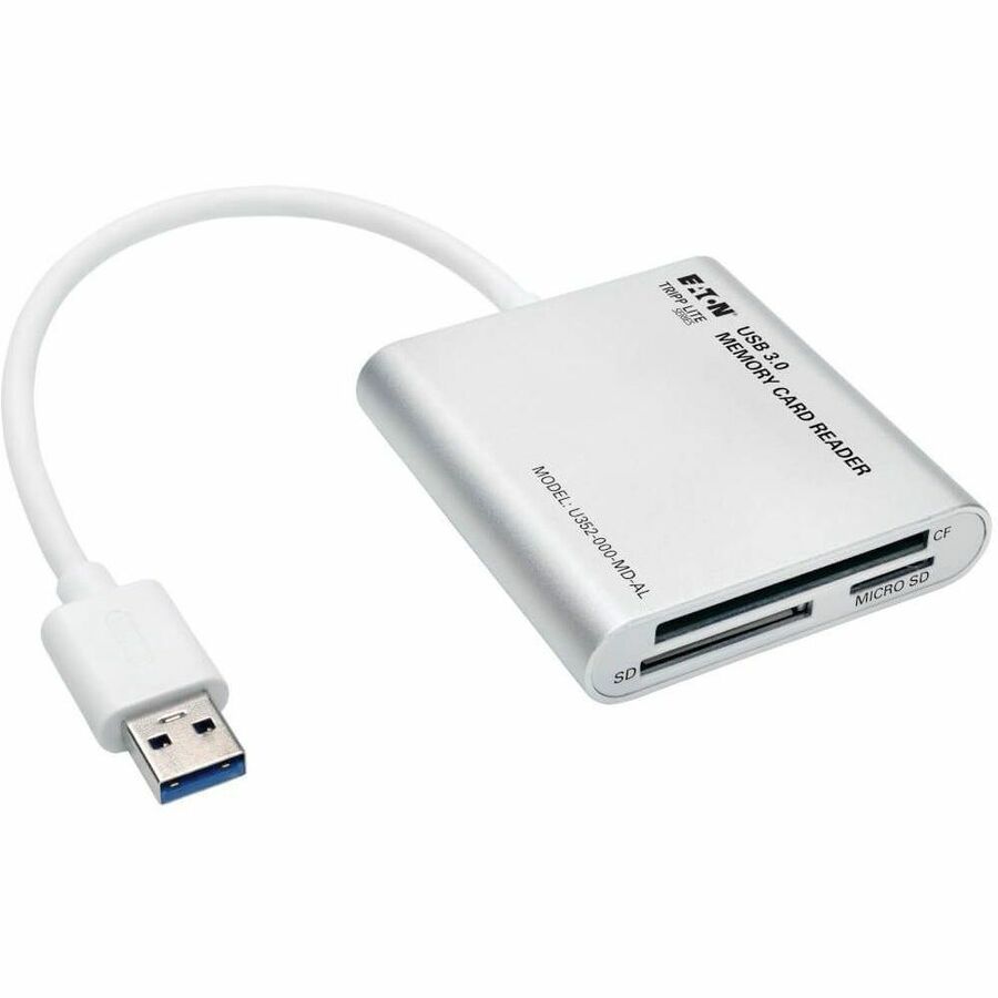 Tripp Lite USB 3.0 SuperSpeed Multi-Drive Memory Card Reader/Writer Aluminum 5Gbps - SD, SDHC, SDXC, Reduced Size MultiMediaCard (MMC), MMCmobile, MMCplus, microSD, microSDHC, TransFlash, CompactFlash - U352-000-MD-AL - eCommerce Business Prime