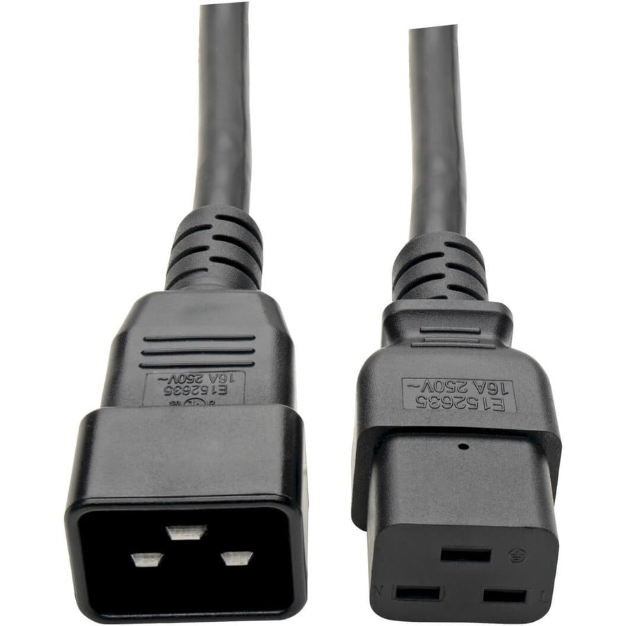 Tripp Lite 6ft Power Cord Extentsion Cable C19 to C20 Heavy Duty 15A 14AWG 6' - For Server, Router, Switch, PDU, UPS - 230 V AC Voltage Rating - 15 A Current Rating - Black" - P036-006-15A - eCommerce Business Prime