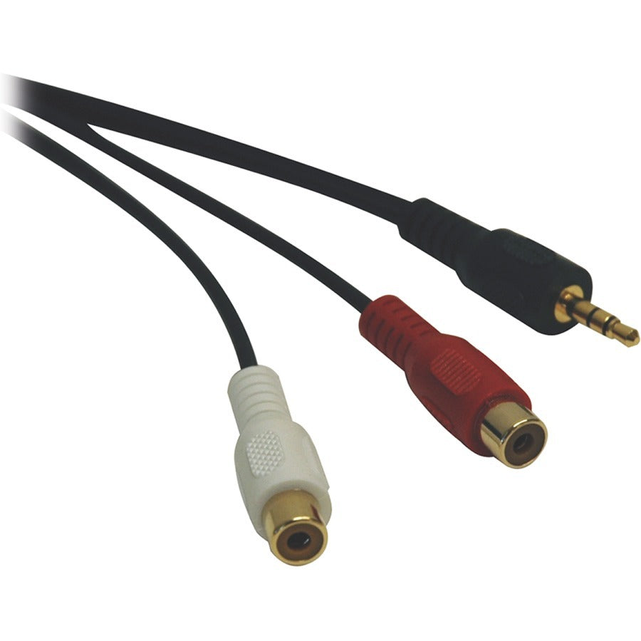 Tripp Lite 6in Mini Stereo to 2RCA Audio Y Splitter Adapter Cable 3.5mm 2xF/M 6" - 6" Mini-phone/RCA Audio Cable for Chromebook, MP3 Player, CD Player, Radio, Speaker - First End: 1 x Mini-phone Stere - P315-06N - eCommerce Business Prime