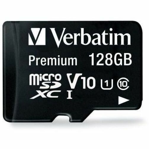Verbatim 128GB Premium microSDXC Memory Card with Adapter, UHS-I Class 10 - Class 10/UHS-I (U1) - 80 MB/s Read1 Pack - 44085 - eCommerce Business Prime