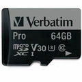 Verbatim 64GB Pro 600X microSDXC Memory Card with Adapter, UHS-I U3 Class 10 - Class 10/UHS-I (U3) - 90 MB/s Read1 Pack - 600x Memory Speed - 47042 - eCommerce Business Prime