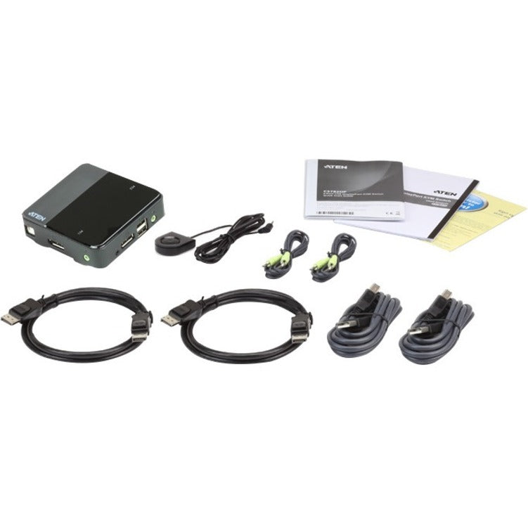ATEN CS782DP 2-Port USB DisplayPort KVM Switch - 2 Computer(s) - 1 Local User(s) - 4096 x 2160 - 4 x USB - Rack-mountable - 3 x DisplayPort - CS782DP - eCommerce Business Prime