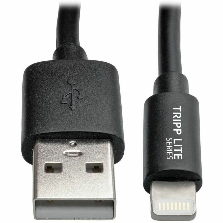 Tripp Lite 4ft Lightning USB/Sync Charge Coiled Cable for Apple Iphone / Ipad Black 4' - USB/Proprietary for iPhone, iPod, Notebook, iPad, Desktop Computer - 4 ft - 1 x Type A Male USB - 1 x Lightning - M100-004COIL-BK - eCommerce Business Prime