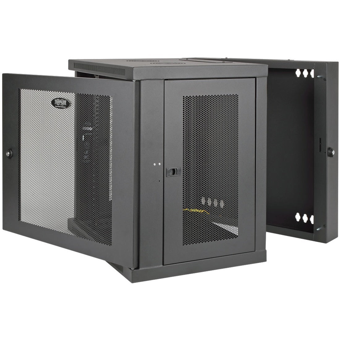 Tripp Lite 12U Wall Mount Rack Enclosure Server Cabinet Swinging Hinged Door Deep - For UPS - 12U Rack Height x 19" Rack Width x 24.50" Rack Depth - Wall Mountable - Black - 200 lb Maximum Weight Capa - SRW12USDP - eCommerce Business Prime