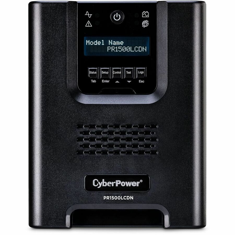 CyberPower PR1500LCDN Smart App Sinewave UPS Systems - 1500VA/1500W, 120 VAC, NEMA 5-15P, Mini-Tower, Sine Wave, 8 Outlets, LCD, PowerPanel&reg; Business, $375000 CEG, 3YR Warranty - PR1500LCDN - eCommerce Business Prime