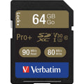 Verbatim Pro+ 64 GB SDXC - Class 10/UHS-I (U3) - 90 MB/s Read - 80 MB/s Write - 49197 - eCommerce Business Prime