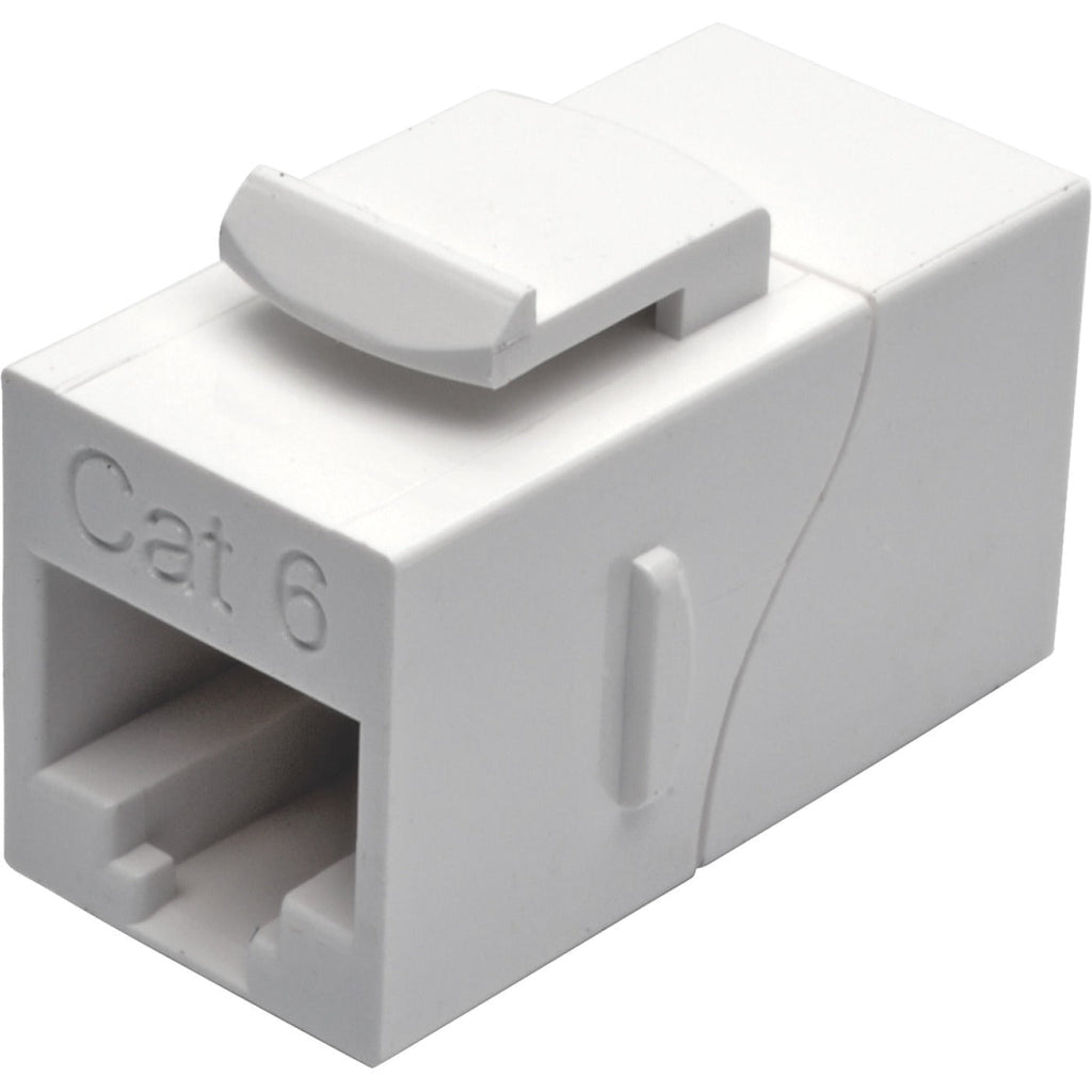 Tripp Lite Cat6 Straight-Through Modular In-Line Snap-In Coupler (RJ45 F/F), White - 1 x RJ-45 Network Female - 1 x RJ-45 Network Female - Gold Contact - White - TAA Compliant - N235-001-WH - eCommerce Business Prime