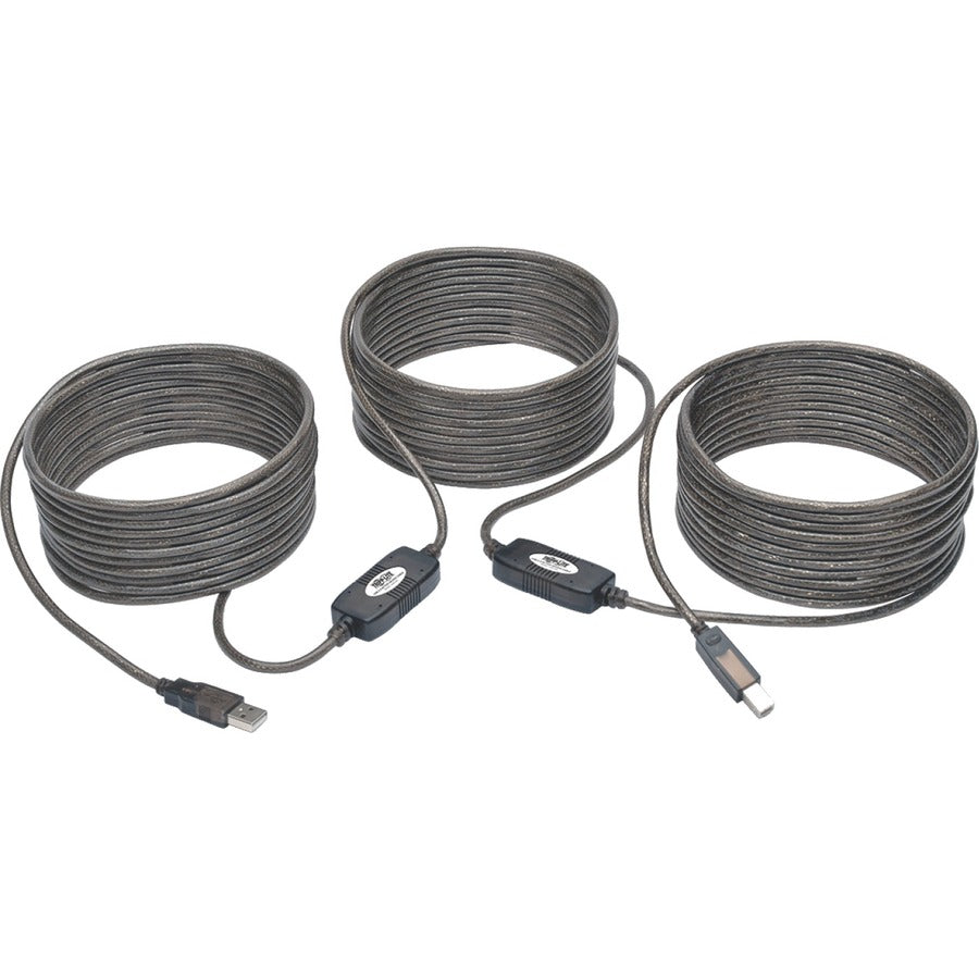 Tripp Lite 50ft USB 2.0 Hi-Speed Active Repeater Cable USB-A to USB-B M/M - USB for Scanner, Card Reader, Printer - 60 MB/s - 50 ft - 1 x Type A Male USB - 1 x Type B Male USB - Nickel Plated, Gold Pl...  - U042-050 - eCommerce Business Prime
