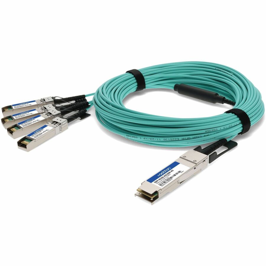AddOn Cisco Compatible TAA Compliant 40GBase-AOC QSFP+ to 4xSFP+ Active Optical Cable (850nm, MMF, 20m) - 100% application tested and guaranteed to work - QSFP-4X10G-AOC20M-AO - eCommerce Business Prime