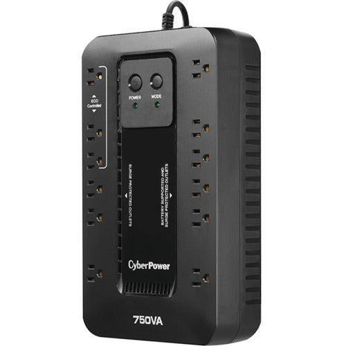 CyberPower EC750GTAA TAA Compliant UPS Systems - 750VA/450W, 120 VAC, NEMA 5-15P, Compact, 12 Outlets, PowerPanel&reg; Personal, $100000 CEG, 3YR Warranty - EC750GTAA - eCommerce Business Prime
