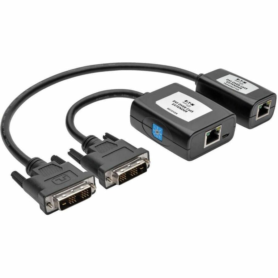 Tripp Lite DVI Over Cat5/6 Active Video Extender Kit Video Transmitter Receiver - 1 Input Device - 1 Output Device - 125 ft Range - 2 x Network (RJ-45) - 2 x USB - 1 x DVI In - 1 x DVI Out - WUXGA - 1 - B140-101X-U - eCommerce Business Prime