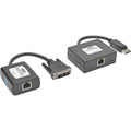 Tripp Lite DisplayPort DVI Over Cat5/6 Active Video Extender Transmitter Receiver - 1 Input Device - 1 Output Device - 125 ft Range - 2 x Network (RJ-45) - 2 x USB - 1 x DVI Out - Full HD - 1920 x 108 - B150-1A1-DVI - eCommerce Business Prime