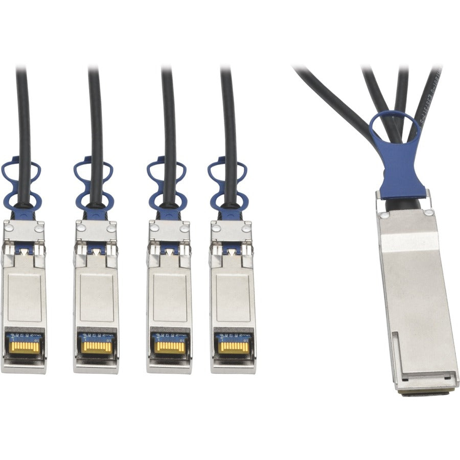 Tripp Lite 40GbE QSFP+ to 10GbE SFP+ Passive Copper Breakout Cable QSFP-4SFP10G-CU1M Compatible 2M 6.5' - QSFP+/SFP+ for Network Device, Switch, Server - 5 GB/s - 6.56 ft - 1 x QSFP+ Male Network - 4 ...  - N281-02M-BK - eCommerce Business Prime