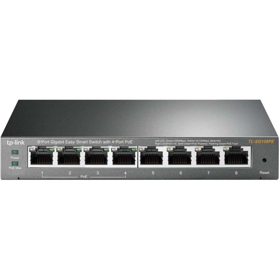 TP-Link TL-SG108PE - 8-Port Gigabit Easy Smart Switch with 4-Port PoE - Limited Lifetime Protection - Easy Smart Managed - 4 PoE+ Ports @64W - Plug & Play - Sturdy Metal w/ Shielded Ports - Fanless - ...  - TL-SG108PE - eCommerce Business Prime