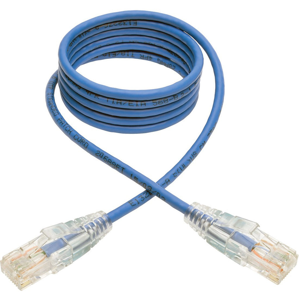 Tripp Lite 4ft Cat6 Gigabit Snagless Molded Slim UTP Patch Cable RJ45 M/M Blue 4' - 4 ft Category 6 Network Cable for Network Device, Switch, Router, Server, Modem, Printer, Computer - First End: 1 x ...  - N201-S04-BL - eCommerce Business Prime